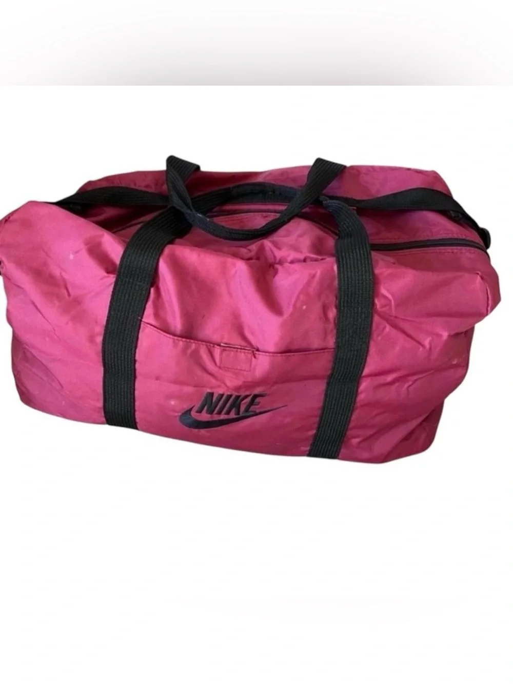 Retro Nike Duffle Dark Pink to Red and Black with Shoulder Strap